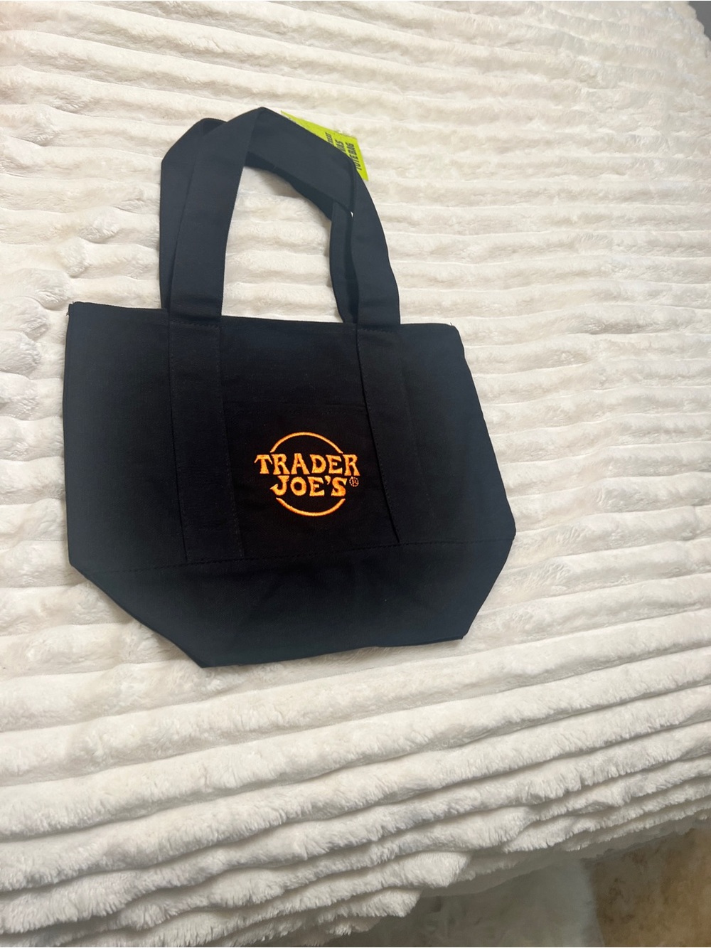 Trader Joe’s  Mini Black Canvas Tote with Trader Joe’s Orange Logo